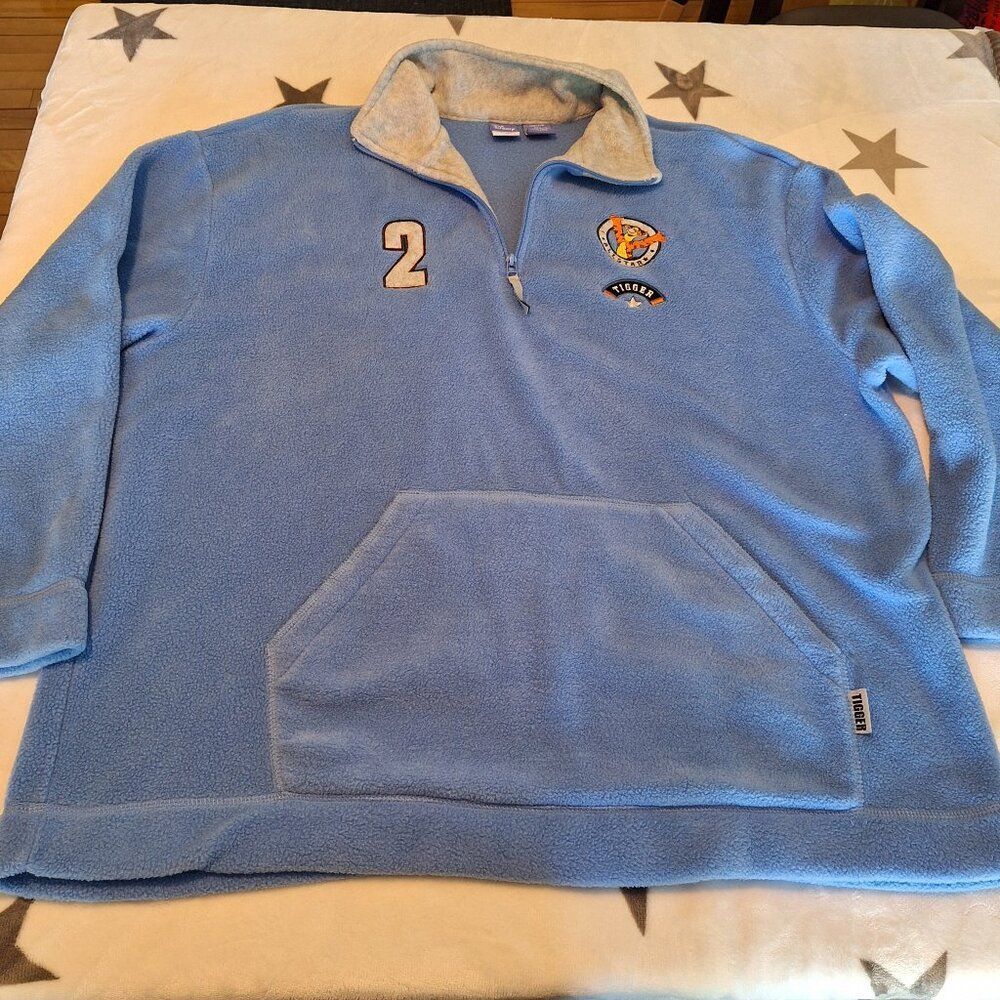 Disney Tiger 1/4 Zip Fleece Blue Pullover Womens Plus 22/24 Y2K 90s Style